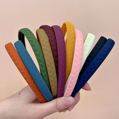 新款夏季糖果色發箍氣質磨砂紋理頭箍女生防碎發洗臉洗澡頭飾髮飾