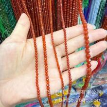 厂家批发天然红玛瑙红玉髓 圆珠算盘珠方糖 切角光面饰品DIY配件