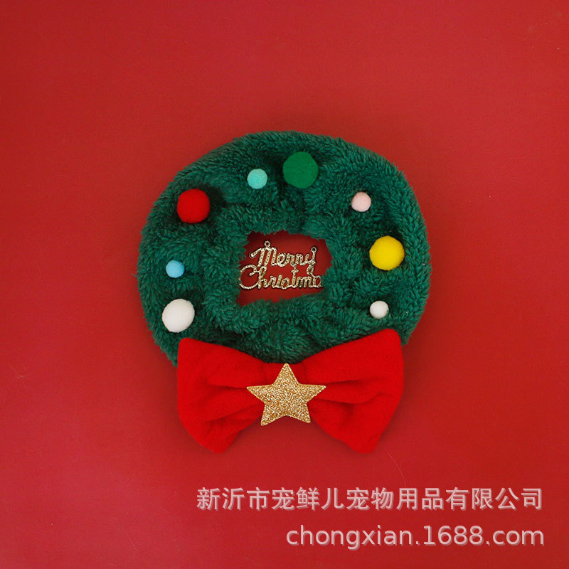 Perro collar de Navidad gato bufanda oso de peluche Bomei bufanda mascota babero cabeza cubierta divertida foto Accesorios