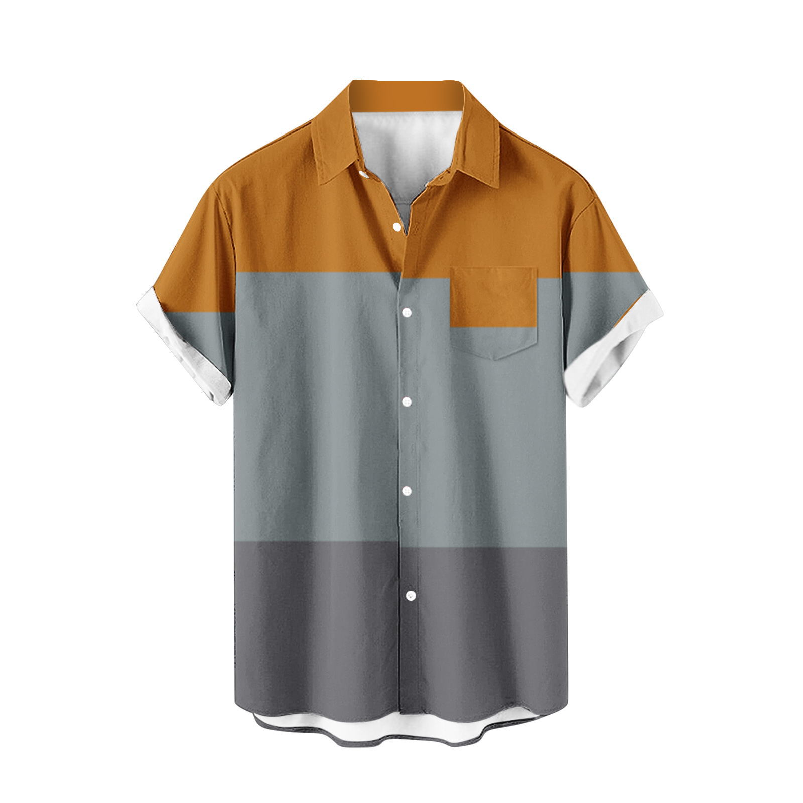 2024 comercio exterior europeo y americano transfronterizo exclusivamente para camisas de manga corta para hombres color de costura impresión digital 3D blusa casual