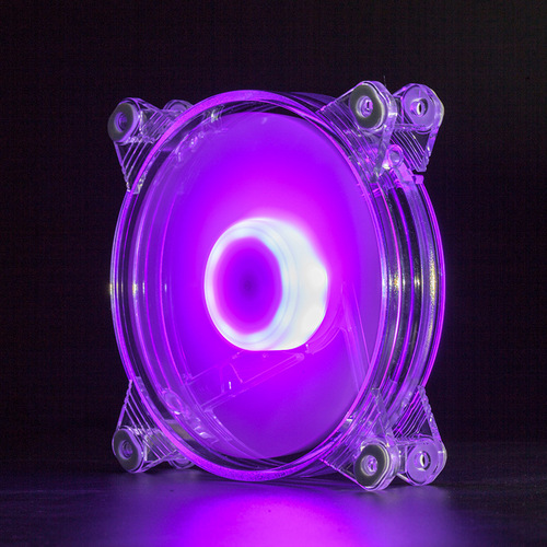 Case fan transparent round frame illuminated 12CM axis with light computer case cooling fan