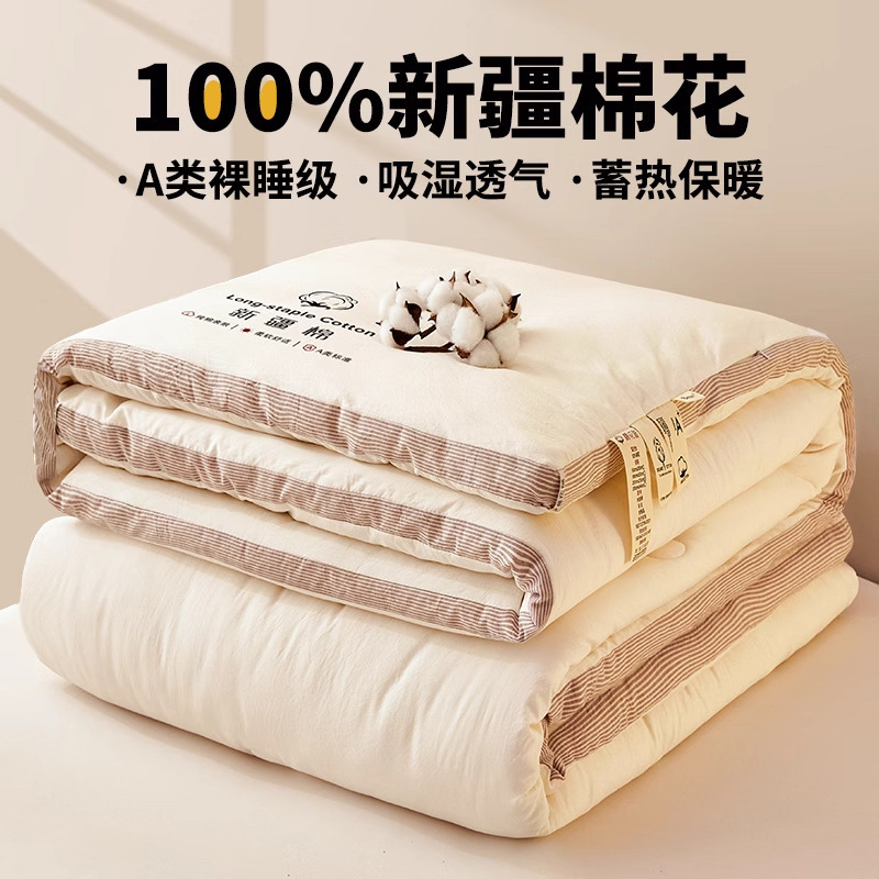 A类100%新疆棉花被加厚冬被春秋被纯棉被子学生宿舍全棉保暖被芯a|undefined