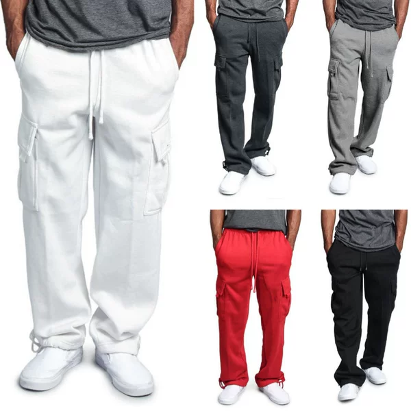 Cross-border foreign trade European and American casual pants 2024 new men's multi-pocket design sense niche loose tooling long pants