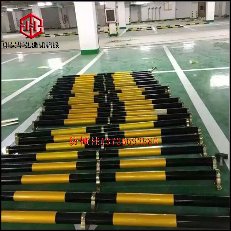 警示柱加厚钢管防护栏杆分道路地桩固定桩隔离柱路障铁立柱防撞柱