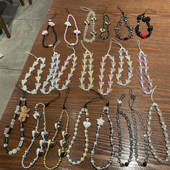 ins水晶串珠手機短繩雲朵愛心蝴蝶百搭網紅奢華掛繩包包掛飾時尚