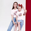 2021 summer T-shirt Female Women Paternity suit Short sleeved letter printing Short sleeved mom baby Easy leisure time