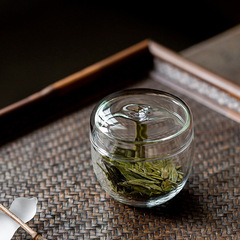 日本式のお茶の缶の小さいサイズは携帯してアイデアのガラスの茶の倉庫の貯蔵の缶を持って密封します。