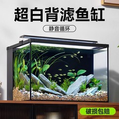 超白背ろ過水槽小型客間生態養魚デスクトップシリンダーは水を交換しないで怠惰な人が風景を作って循環する水草シリンダーから