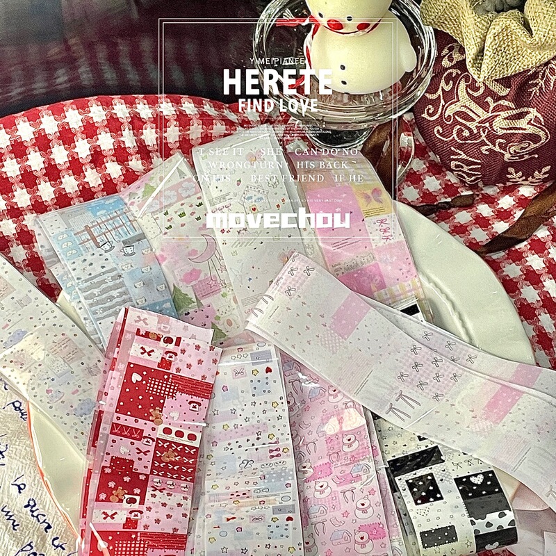 Han Feng Ins Short Armor Plaid Bow Floral Patchwork Spring and Japanese Nail Art Transfer Paper Fairland Sweater Nail Art Han Feng Ins Short Armor Plaid Bow Floral Patchwork Spring and Japanese Nail Art Transfer Paper Fairland Sweater Nail Art