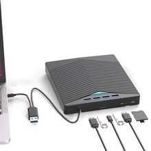 USB3.0 Type C外置光驱笔记本电脑移动光驱DVD光盘刻录机带TF SD
