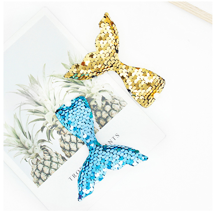 Cute Fish Tail Cloth Sequins Inlay Pearl Hair Clip 1 Piece display picture 3