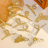 Metal retro crab pin, elegant big hairgrip from pearl, shark, South Korea, simple and elegant design