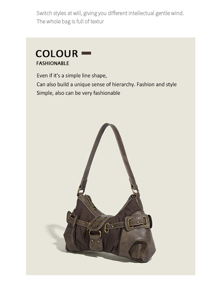 Femmes Petit Faux Cuir Couleur Unie Style Vintage Vêtement De Rue Fermeture Éclair Sac Sous Les Bras display picture 2