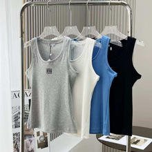 即墨工厂罗家意威背心2025s夏修身显瘦针织螺纹杨幂王心凌同款T恤
