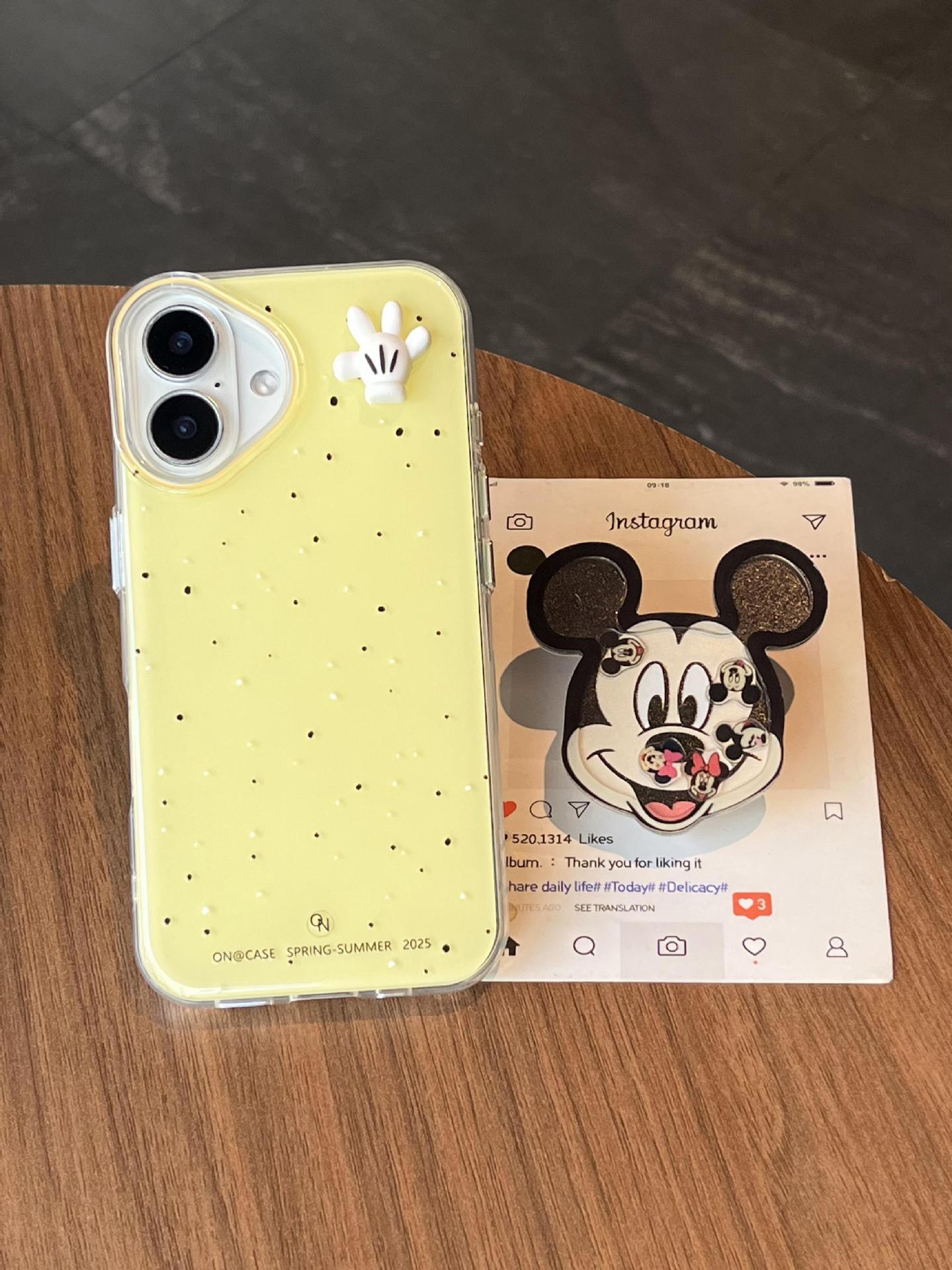 Nuevo soporte de dibujos animados de lunares ins mecedora para iphone15 Apple 13/14 funda para teléfono móvil 16ProMax