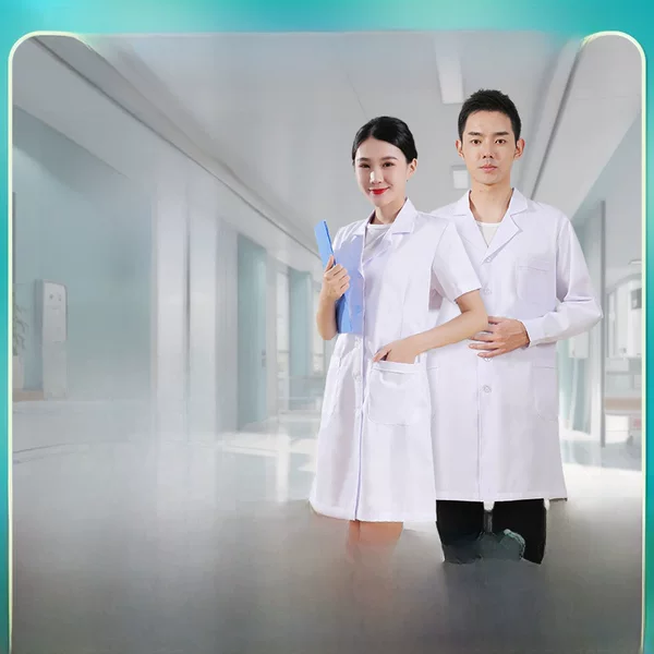 Men's and Women's White Lab Coats, Long-Sleeved, Thick, Beauty Doctor Uniforms, Laboratory Physician Uniforms, Pharmacy and Hospital Work Uniforms, White Coats