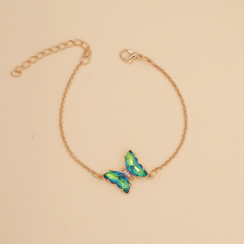 fashion simple multicolor gradient butterfly necklacepicture9
