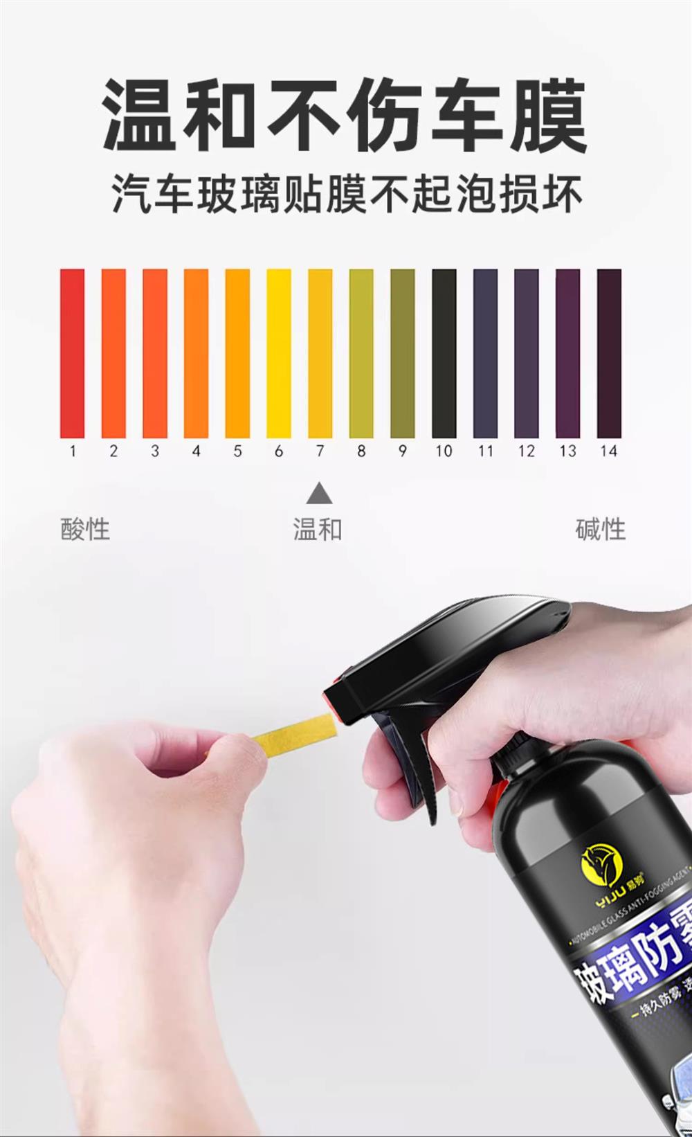 Car windshield anti-fog spray, rearview mirror glass rain repellent, water repellent, and interior car window defogging spray