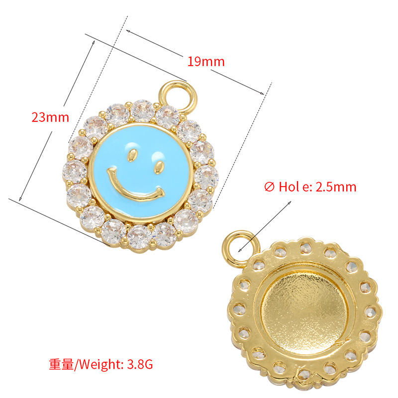 Micro-inlaid Sunflower Pendant Round Zircon Smiling Face Pendant Diy Accessories display picture 4