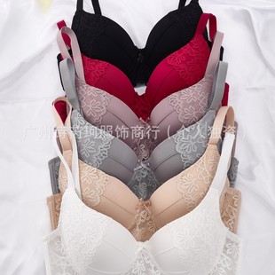 2025 cross-border steel bra French lace gathered to adjust the palm cup OZON Amazon foreign trade underwear