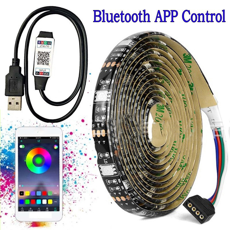 Traje de tira de luz LED dedicado transfronterizo 5050/2835 Bluetooth APP control RGB interior bajo voltaje sala de estar tira de luz