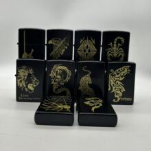 煤油打火机黑面纹身激光打标系列四 铁壳煤油砂轮打火机广告.礼品