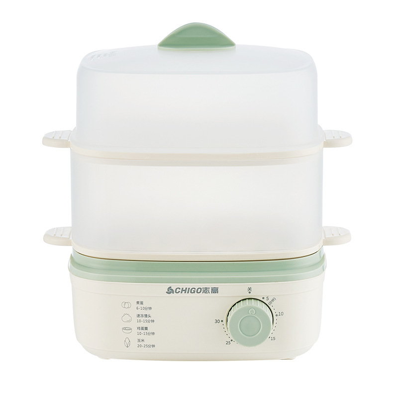Chigo 電気蒸し器多機能家庭用卵調理器小型ミニ寮タイミング調理卵蒸し器朝食マシン|undefined