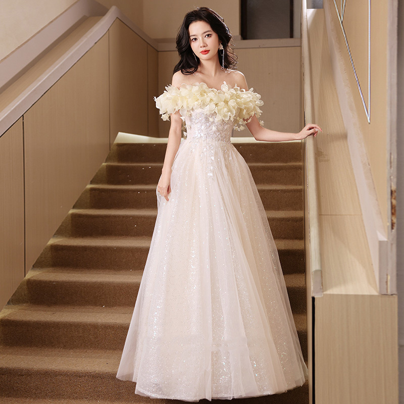 One-Shoulder Champagne-Colored Evening Dress for Women 2026 New Style Birthday Party Coming-Of-Age Ceremony Graduation Performance Prom Evening Dress One-Shoulder Champagne-Colored Evening Dress for Women 2026 New Style Birthday Party Coming-Of-Age Ceremony Graduation Performance Prom Evening Dress