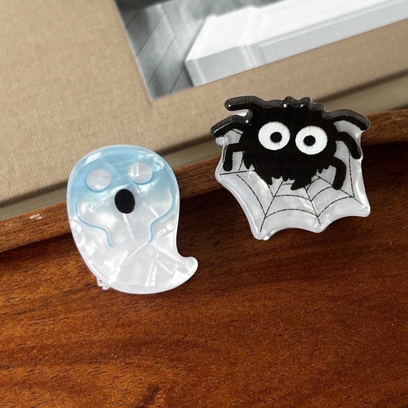 Cross-Border Exclusive Supply of New Mini Cartoon Acrylic Hair Clips, Halloween Ghost Style Ins-Style Bangs Shark Clips