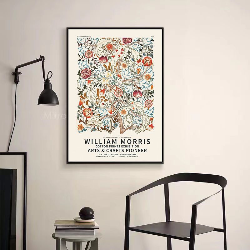 Vertical Electric Meter Box Decorative Painting William Morris Literary Niche Restaurant Hanging Painting Distribution Box Switch Box Mural