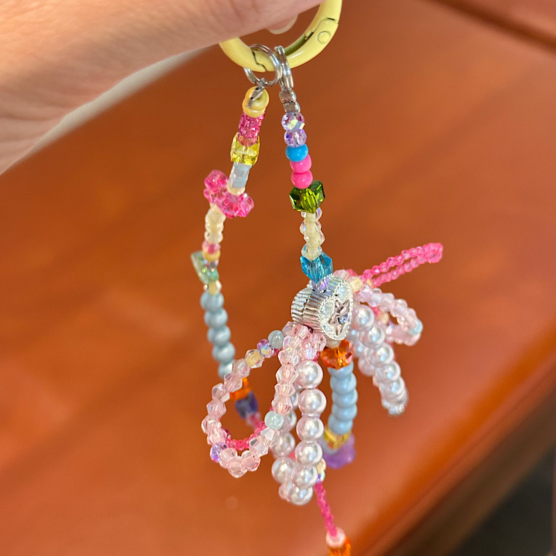 子供っぽいシリーズのドーパミンカラーマッチングかわいい携帯電話チェーンリボンアクセサリーバッグ吊り下げニッチ高価値アクセサリー|undefined