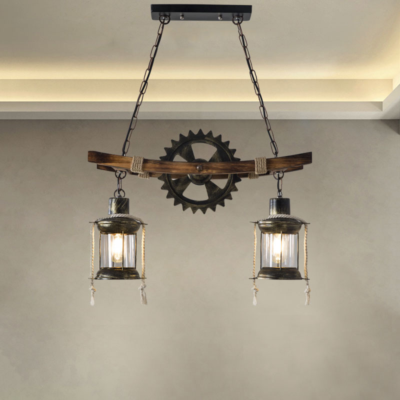 美式複古吊燈客廳餐廳臥室吧台餐桌火鍋奶茶店創意齒輪工業風吊燈