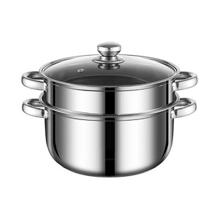 [double-layer soup pot explosions] thickened steamer multifunctional stainless steel thickened steamer soup pot household electromagnetic