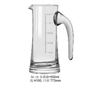 Straight thick bottom with scale wine separator wholesale 7-word handle glass liquor wine pot commercial household small wine pot
