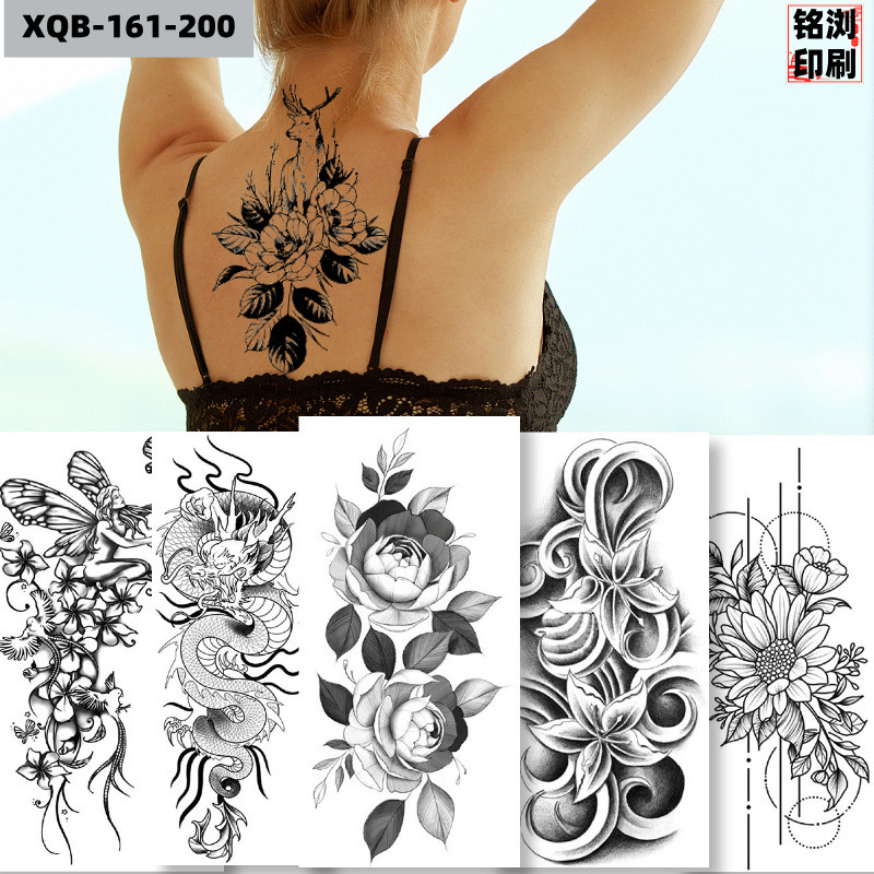 Small Full Arm Cross-border Tattoo Sticker Luminous Color Sticker Customized Cross-border Funny Geisha Small Fresh Temporary Tattoo Sticker