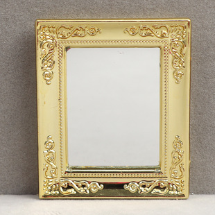 1:12 doll house dollhouse Mini accessories all-match gold-edged mirror living room bedroom