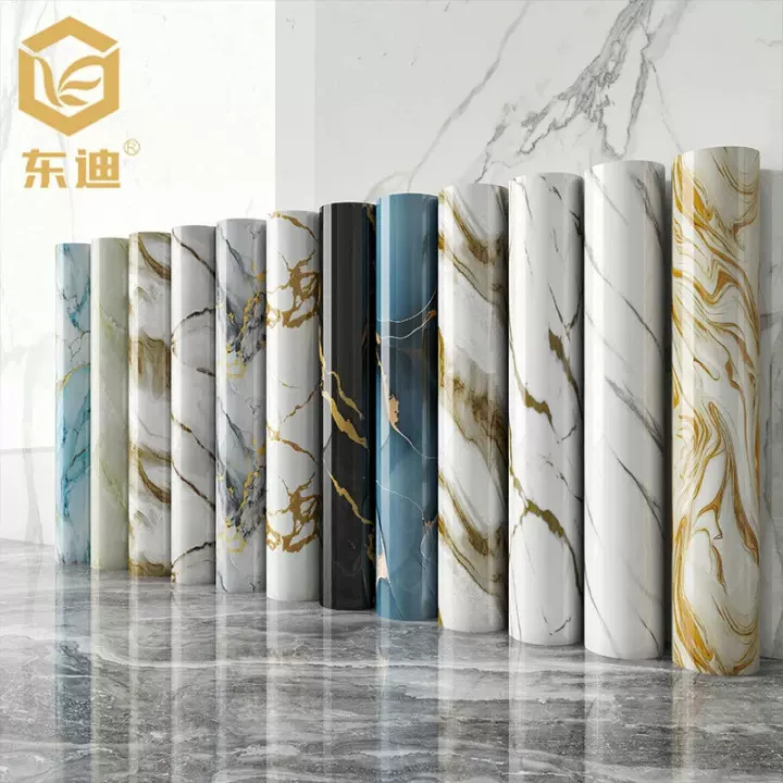 跨境工厂批发大理石自粘墙纸厨房卫生间背景墙卧室仿瓷砖墙贴