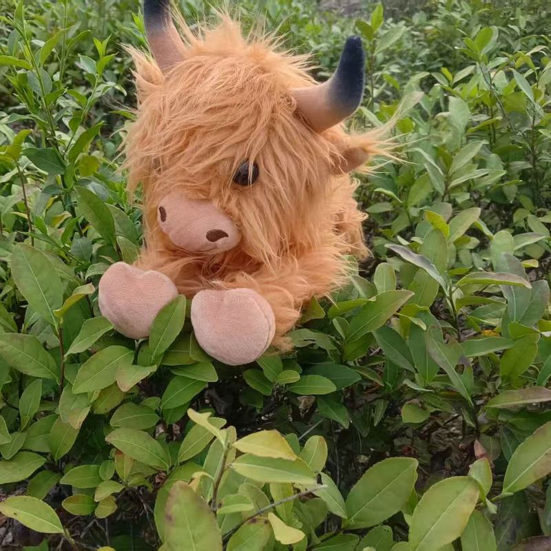 国境を越えたスポット長毛牛Highland Cowシミュレーションスコットランド高地牛動物ぬいぐるみ人形|undefined