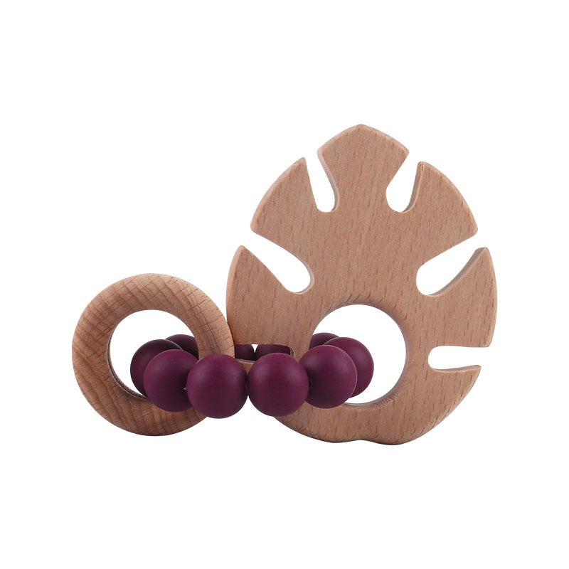 Bebé y bebé suministros niños mordedor pulsera mordedor palo de hoja de haya juguete Amazon Comercio exterior nueva pulsera de silicona