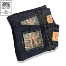 OKONKWO14.75oz重磅厚款原色赤耳直筒牛仔裤丹宁牛仔假背带裤