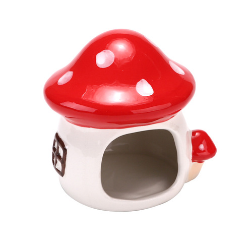 Hamster ceramic nest summer cooling house creative rainbow tent hamster nest cute ceramic mushroom nest
