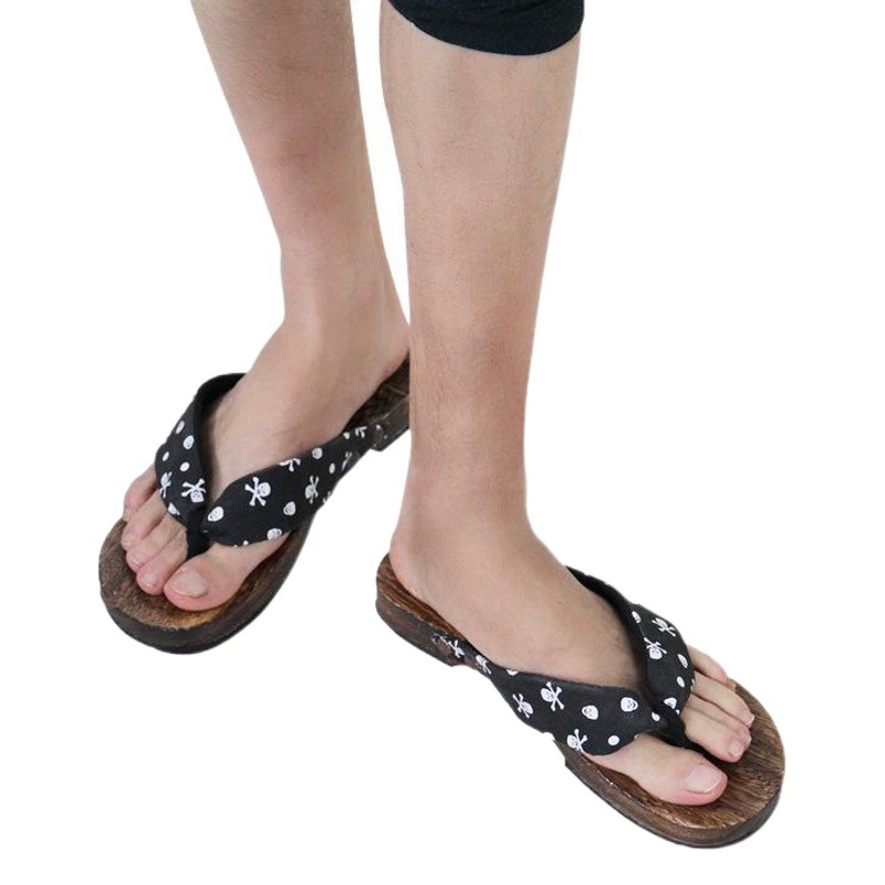 Фабрика оптом мужские японские Сабо черные лаковые Сабо COS деревянные тапочки окрашенные Сабо клип шлепанцы