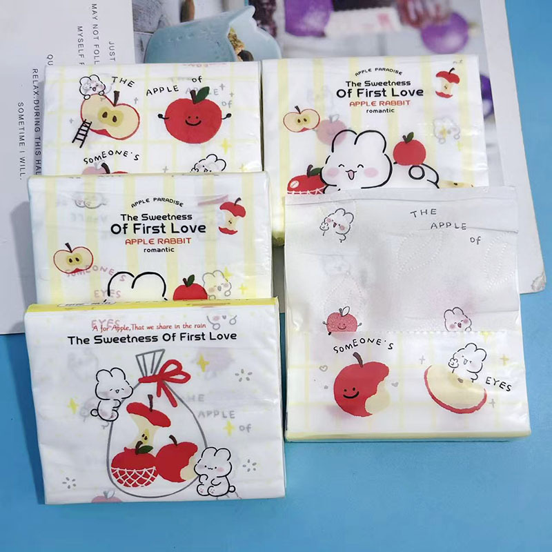 กระดาษทิชชู่พิมพ์ลาย Apple Rabbit (1 แพ็ค)