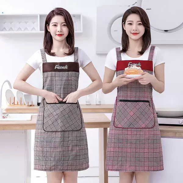Apron Cotton Breathable Western Style Apron Kitchen Cooking Suspender Coveralls Adult Work Clothes Stain-Resistant and Wear-Resistant Work Clothes