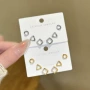 三角缕空镶钻几何耳钉
