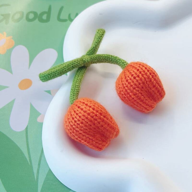 イン生地双頭チューリップのつぼみ花装飾アクセサリースカート服スクールバッグ手作り diy ペンダントアクセサリー|undefined