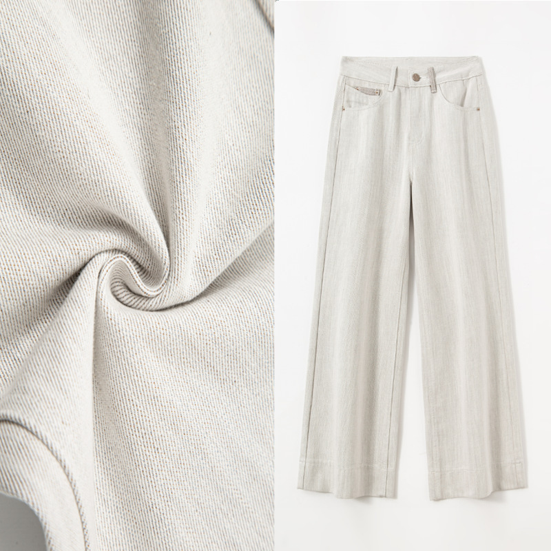 Non-elastic Tree Section Texture Fabric Contrast Color Pants Ear Design Environmentally Friendly Boiling Craft Washing Water Straight Jeans