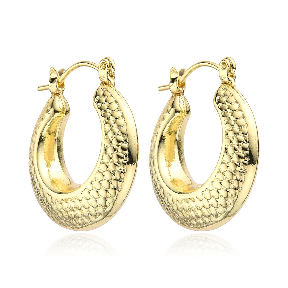 U Shape Pattern Women'S Gender Plating Design 1 Pair Streetwear U Shape Copper Plating Hoop Earrings