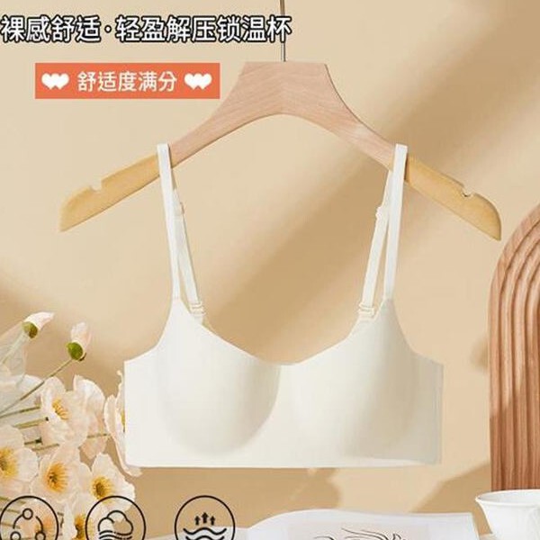 Dai Feimei One-Piece Women's Bra Without Underwire, Young Girl's Push-Up Sports Bra, Slimming Smooth Surface Underwear, Gathers and Prevents Sagging