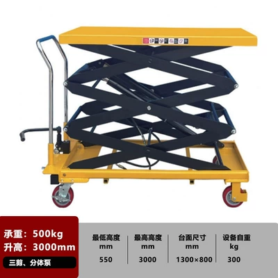 Avtomobil fırlanan platformaları: Simple Trolley Manual Hydraulic - ptds500-3